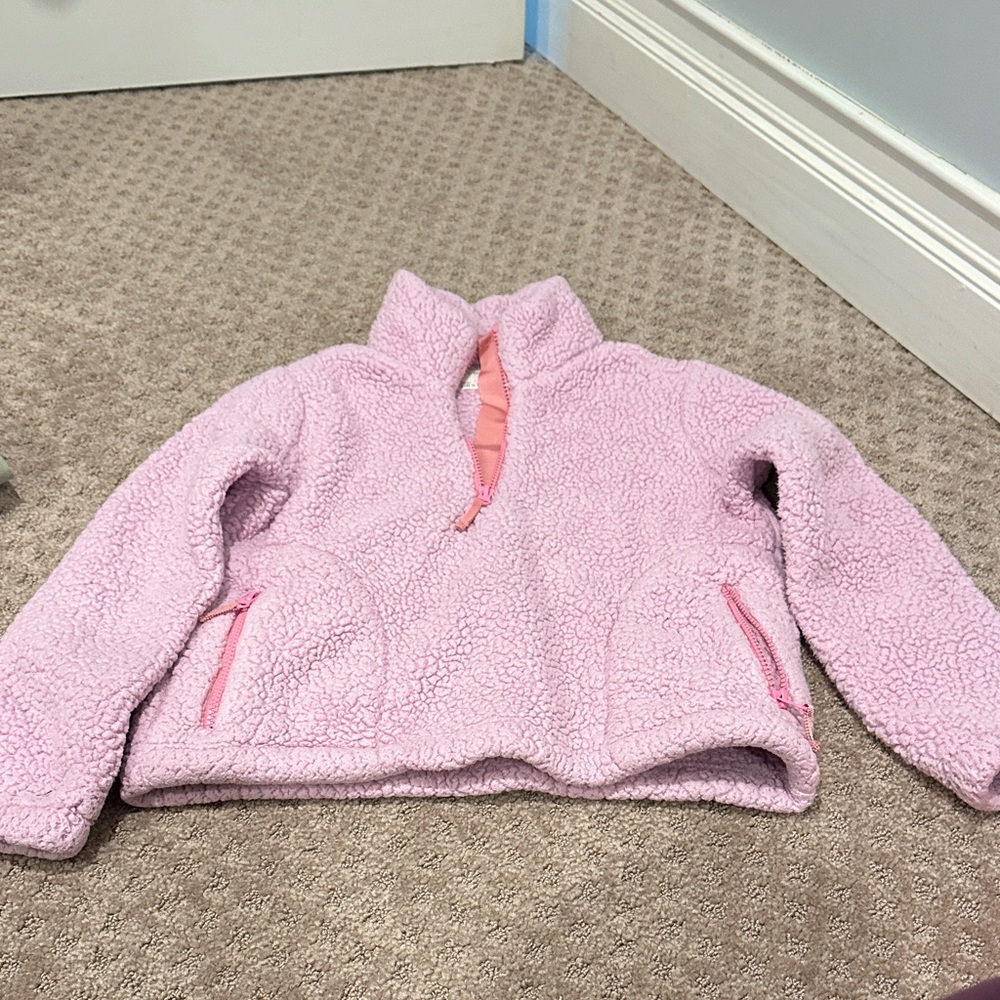 Crewcuts Pink Fleece Sherpa Pullover